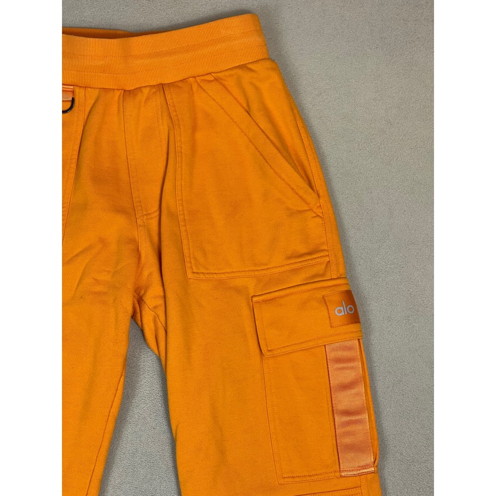 Alo Yoga Orange Cargo Sweatpants Joggers Size S Cotton Blend Activewear - Picture 2 of 14